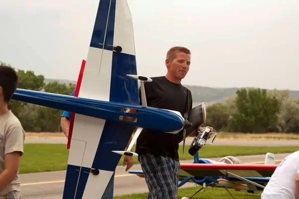 Andrew Jeskey, world aerobatic competitor, gets ready for a demonstration flight. — with Andrew Jesky.