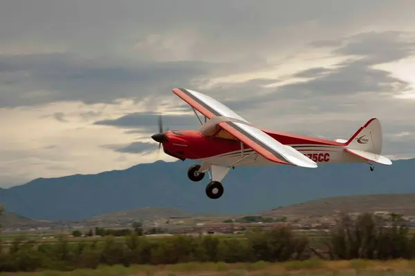Flaps down and floating in for a landing.