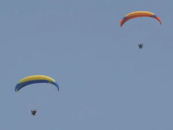 Some paramotor pilots that got too close for us to keep flying for a short period