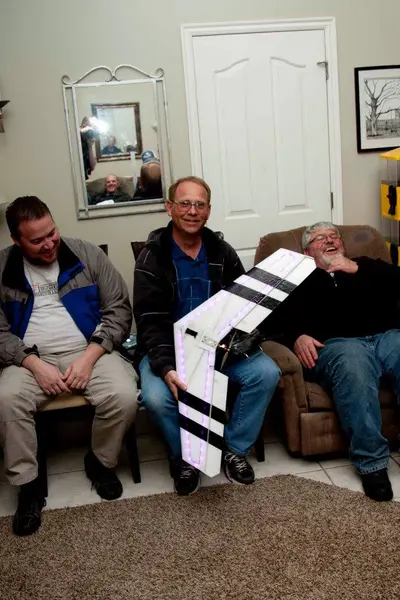 This month's winner - Lee Aston with Crash Test Hobbies foam wing with embedded, programmable lights.